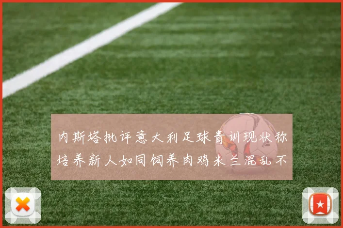 内斯塔批评意大利足球青训现状称培养新人如同饲养肉鸡米兰混乱不堪